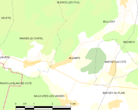 Mapa obce Allamps