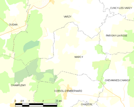 Mapa obce Marcy