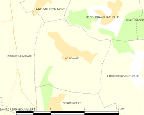 Poziția localității Le Déluge