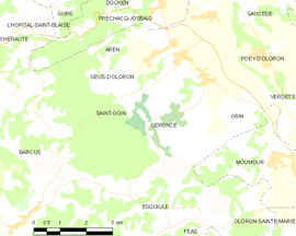 Mapa obce Géronce