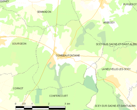 Mapa obce Combeaufontaine