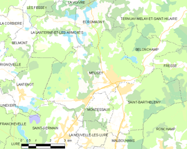 Mapa obce Mélisey