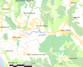 Mapa obce La Tour