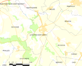 Mapa obce La Mothe-Saint-Héray