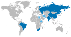 Haritada gösterilen yerlerde BRICS ve Türkiye