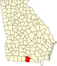 State map highlighting Lowndes County