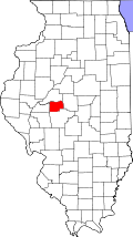 State map highlighting Menard County