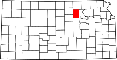 Map of Kansas highlighting Clay County.svg