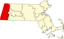 map of Massachusetts highlighting Berkshire County