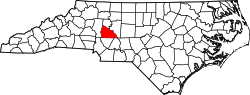 map of North Carolina highlighting Rowan County