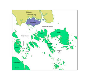 Singapur (violeta) i Indonèsia (verd)