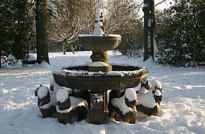 Fountain of Lions - Park of Mariemont in Morlanwelz-Mariemont Belgium.