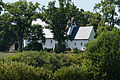 Deutsch: Kirche St. Marien in Boren mit Eichenkranz. This is a photograph of an architectural monument. It is on the list of cultural monuments of Boren, no. 1.5.