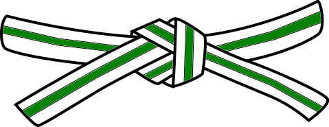 File:Martial Arts White Belt with horizontal Green Stripe.svg