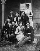 Mary and William Rolleston and their children,at Kapunatiki;Frank Rolleston sitting in the front row in the middle Mary and William Rolleston and their children,at Kapunatiki.jpg