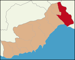 Localização de Tarso na província de Mersin