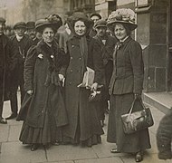 Minnie Baldock, Christabel Pankhurst and Edith New