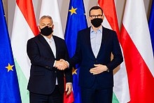 Orbán and Polish Prime Minister Mateusz Morawiecki in December 2021