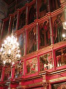 Photo of Archangel Michael Cathedral interior in Moscow Kremlin, taken August 2003 by User:Stan Shebs