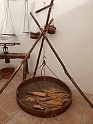 Tradiční zařízení pro čištění pšenice na Sicílii (Nicola Barbato Civic Museum, Piana degli Albanesi)
