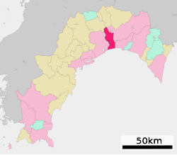 Nankokun sijainti Kōchin prefektuurissa