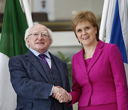 Higgins meets with First Minister of Scotland Nicola Sturgeon, June 2016