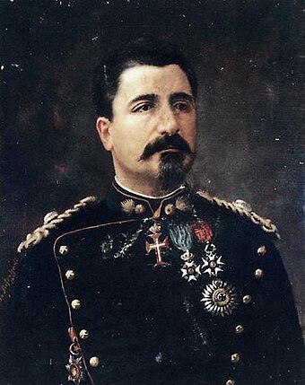 Artillery Major Nikolaos Zorbas, figurehead leader of the Goudi coup. Portrait by Spyridon Prosalentis.