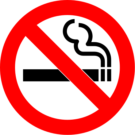 An internationally recognizable "no smoking" sign