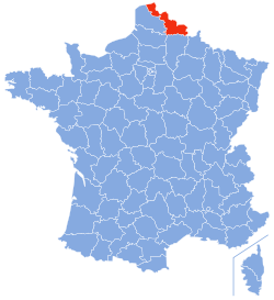 Location of Nord in France