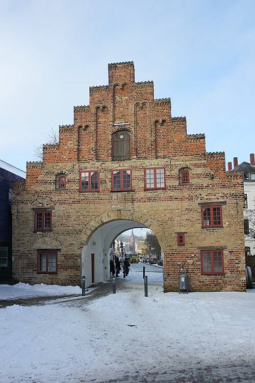 The Nordertor, a town gate, in winter