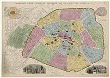 1877 (Alexandre Vuillemin, Nouveau plan complet illustré de la ville de Paris en 1877 divisé en 20 arrondissements)