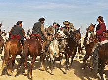 Nowruzi fesztivál lovasai Mazarban
