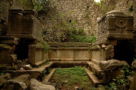 Sarcophagi at the ruins of Olympos