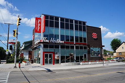 The site of the first Tim Hortons store in Hamilton, Ontario. The original building was replaced by a two-storey store and museum in 2014.