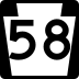 Pennsylvania Route 58 marker