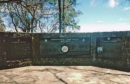 Memorial plaque where Camp Tarawa stood on the Parker Ranch