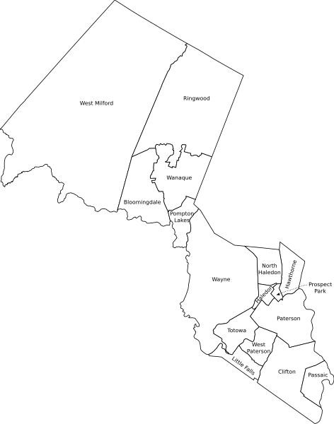 passaic county maps File Passaic County Nj Municipalities Labeled Svg Wikimedia Commons passaic county maps