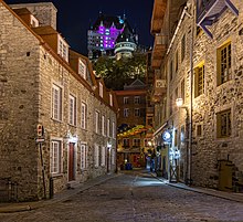 Petit Champlain at night, Quebec city.jpg