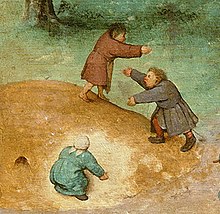 Detail from Pieter Brueghel the Elder's Children's Games Pieter Bruegel the Elder - King of the Hill cropped).jpg