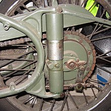 Plunger design suspensions, as on this BSA Bantam, were superseded by the swinging arm Plunger suspension.jpg