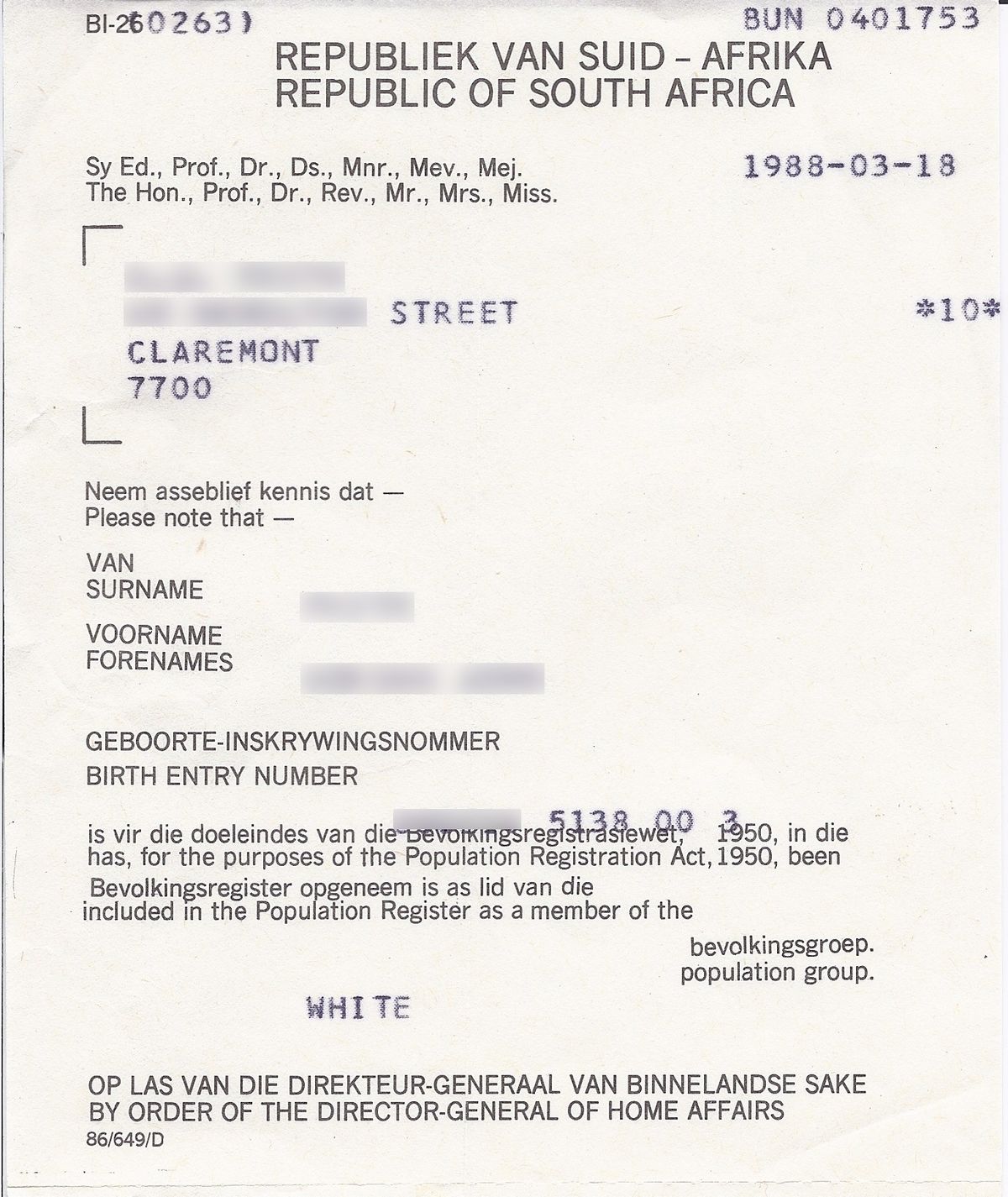 File:Population registration certificate South Africa 23.jpg Throughout South African Birth Certificate Template