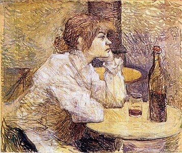 Gueule de bois, 'Tømmermænd' af Toulouse-Lautrec, ca. 1888