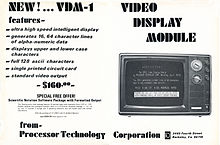 Early January 1976 Byte advertisement for the VDM-1 Processor Technology VDM1 Jan 1976.jpg