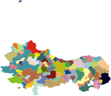 Cartina della città metropolitana con rappresentati i confini comunali