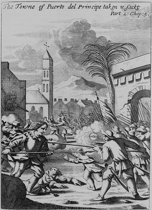 Puerto del Príncipe (current Camagüey) being sacked in 1668 by Henry Morgan, depicted by John Masefield.