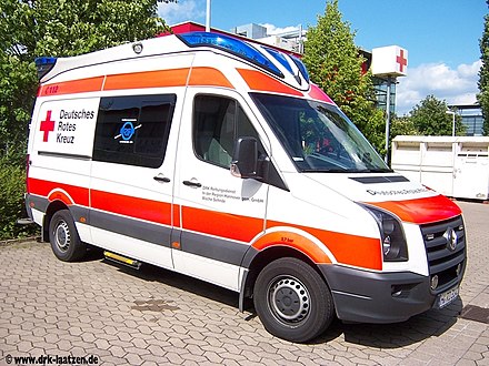 Ambulance vehicle of German Red Cross near Hannover