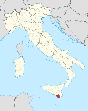Volné sdružení obcí Ragusa na mapě Itálie