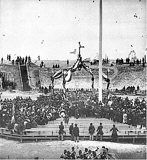 <i>Raising the Flag at Fort Sumter</i> April 1865 ceremony for end of the Civil War