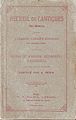 Français : "Recueil de Cantiques avec musique pour les Unions Chrétiennes de jeunes gens et pour les écoles du Dimanche Méthodistes Wesleyennes, des Îles de la Manche, compilé par A. Pepin. Jersey: W.F. Filleul, Libraire, 20 Burrard Street, St. Hélier" - 1889