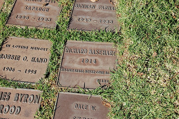 Richard Basehart grave at Westwood Village Memorial Park Cemetery in Brentwood, California.JPG